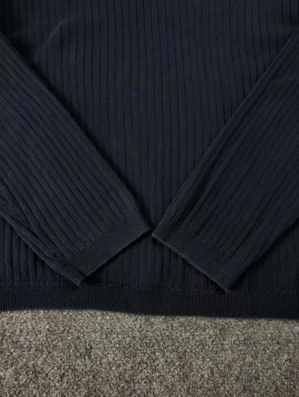 Vintage 90s J Crew Ribbed V Neck Sweater Medium Navy Pullover Ribbed Knit Preppy